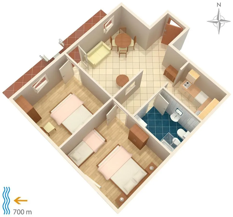 Apartment Njivice 5362B
